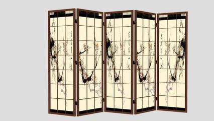 屏风隔断模型